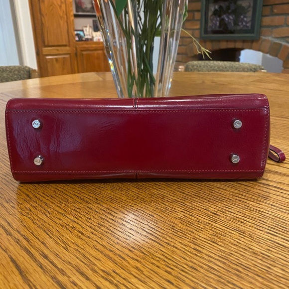 Monsac Original, Leather Handbag, Metal Feet, Red Leather, Beautiful, Dust Bag - Picture 3 of 15